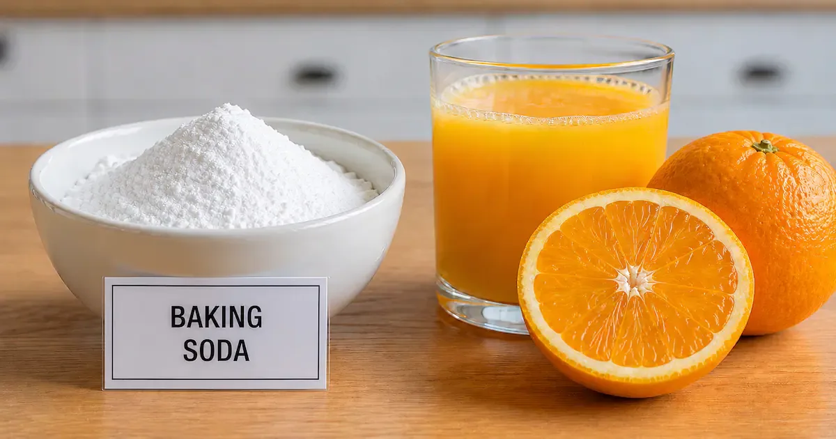 2 colheres de chá de bicarbonato e sumo de laranja: o truque imbatível contra gordura e odores