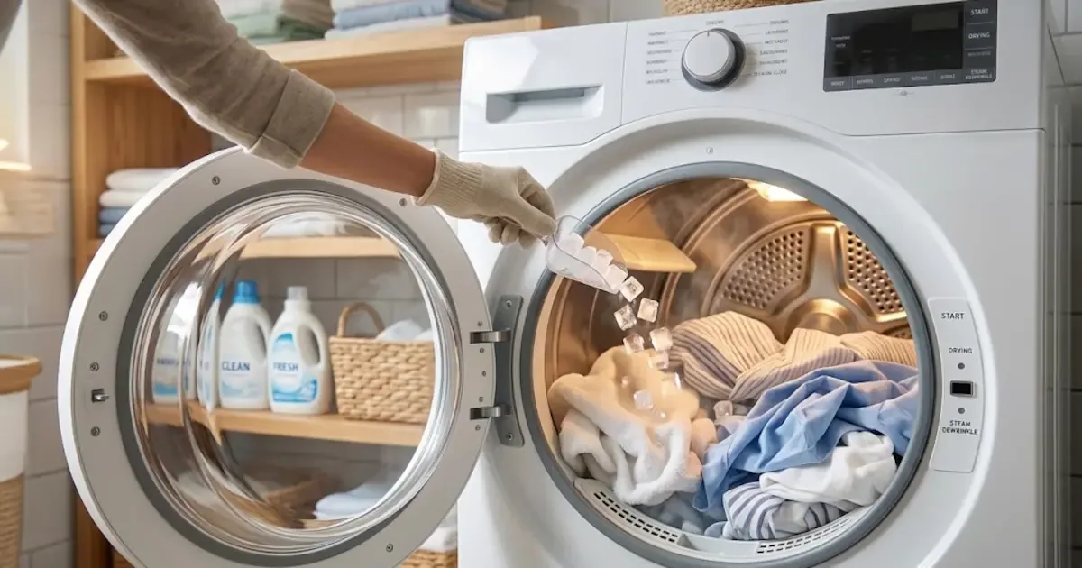 Como eliminar vincos da roupa com 3 cubos de gelo na máquina de secar