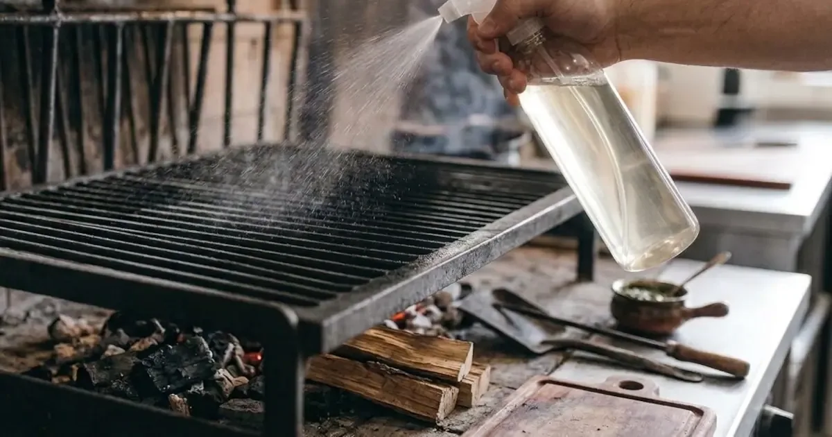 O Truque com Vinagre Branco que Solta a Gordura da Grelha em Minutos