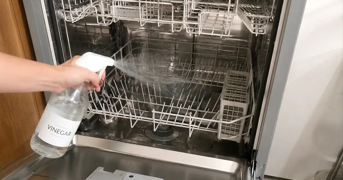 O truque das 2 chávenas de vinagre para limpar a máquina da loiça