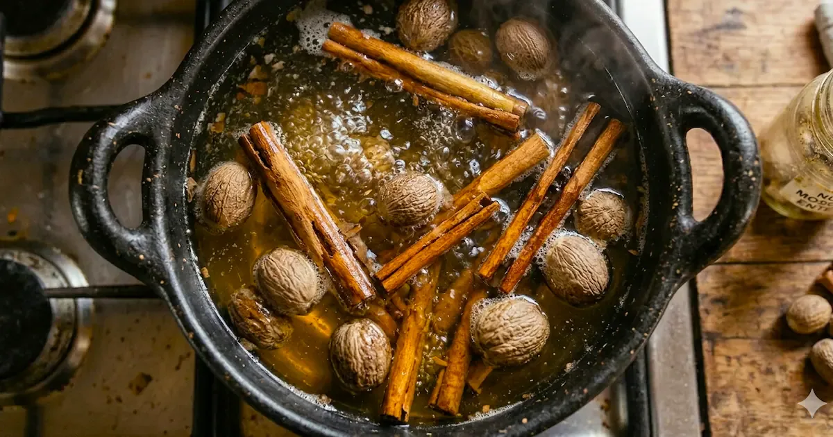 O truque de ferver 2 paus de canela e noz-moscada para perfumar a casa em 30 minutos
